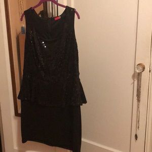 Ruby Rox sequin peplum black dress.